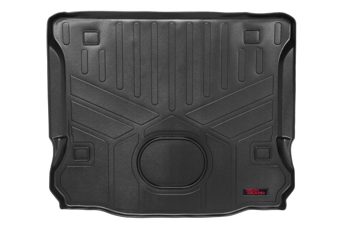 Jeep Wrangler Unlimited Rear Cargo Mat - Rough Country - Heavy Duty Floor Armor - '15-'18